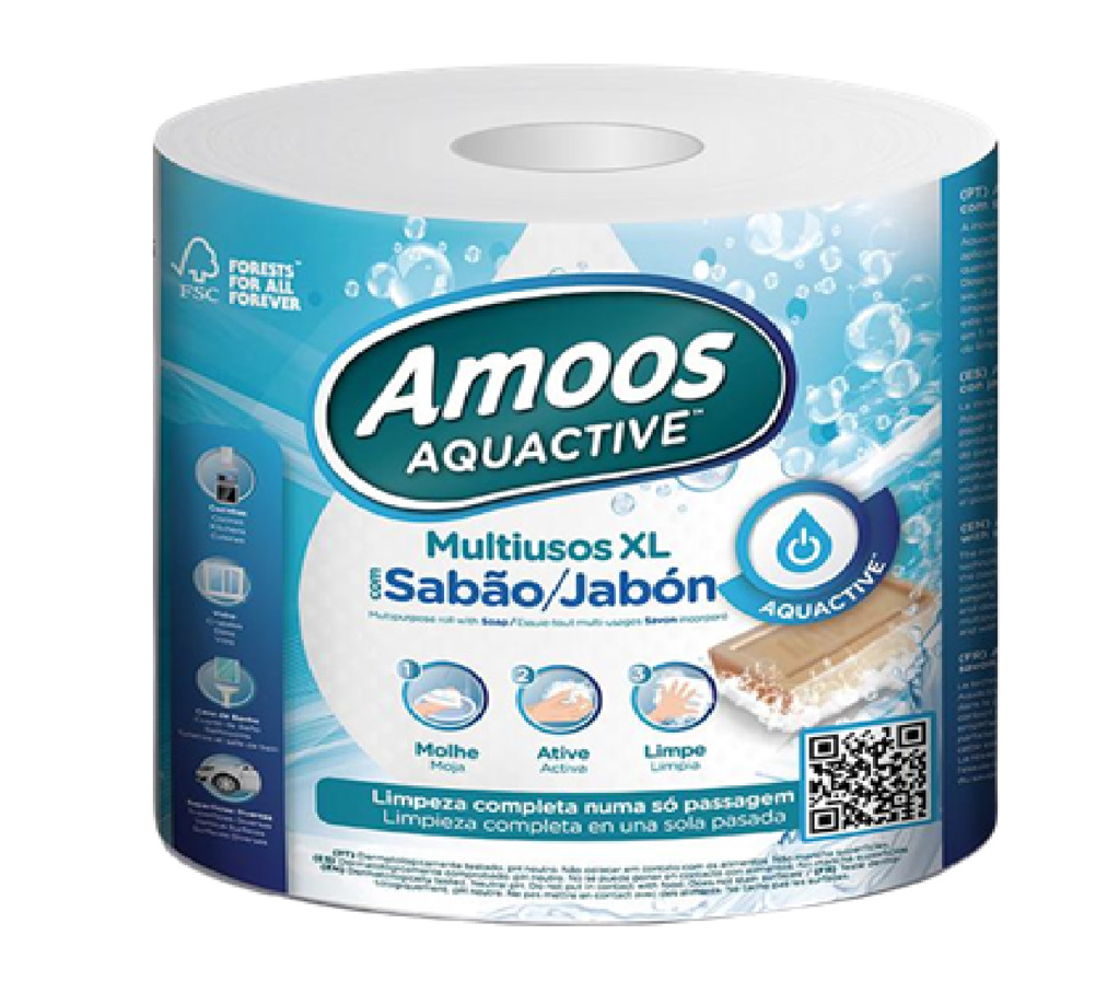 AMOOS TOALLA MAYORDOMO BIG ROLL AQUACTIVE 3 CAPAS 208HJS PAQ 6 UND-J655023