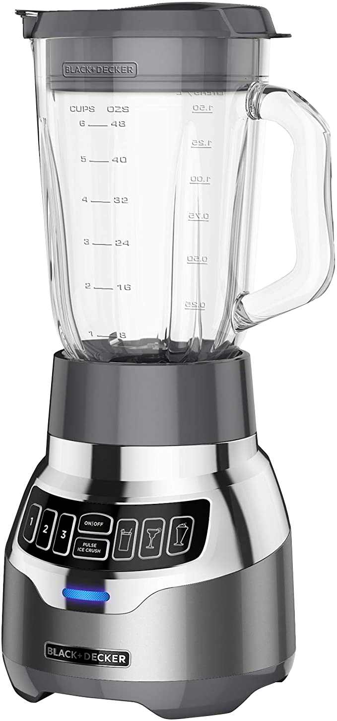 BLACK + DECKER LICUADORA 3 VELOC SILENCIOSA VIDRIO 1.5L 900W DIGITAL INOX +