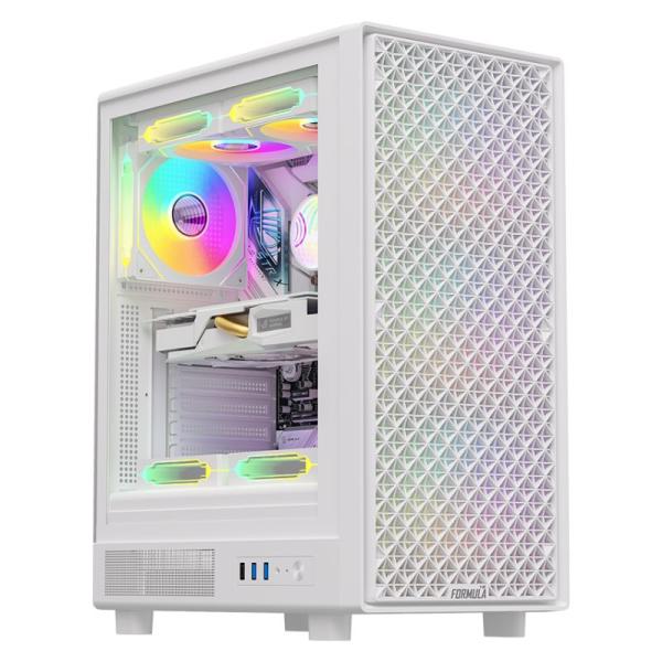 CASE RGB FORMULA V LINE MANA DYNAMIC WHITE AR MID TOWER VENTILADORES 4 DE 120MM