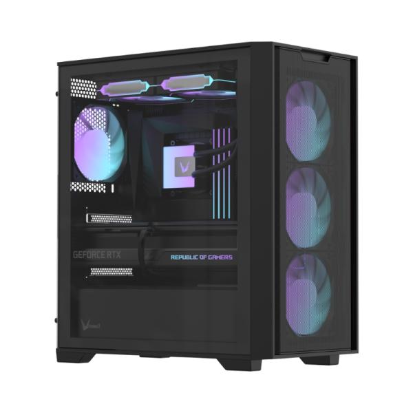 CASE RGB FORMULA V LINE AIR MESH GX600 PLUS MID TOWER 4X120MM ARGB VIDRIO
