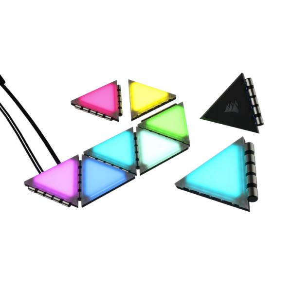 PANELES DE ILUMINACION PARA CASE CORSAIR MINI TRIANGULO ICUE LC100 KIT DE 9
