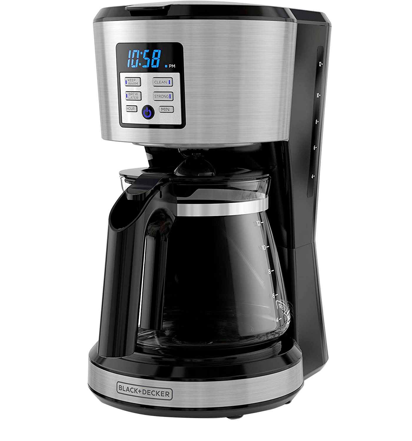 BLACK + DECKER CAFETERA 12 TAZAS DIGITAL PROGRAMABLE FILTRO PERMAN INOX C/F -