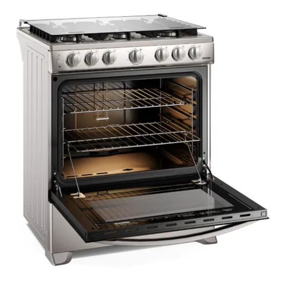 FRIGIDAIRE COCINA DE GAS DE 30" 6 QUEMADORES PLATEADO FKGN30C3FYI