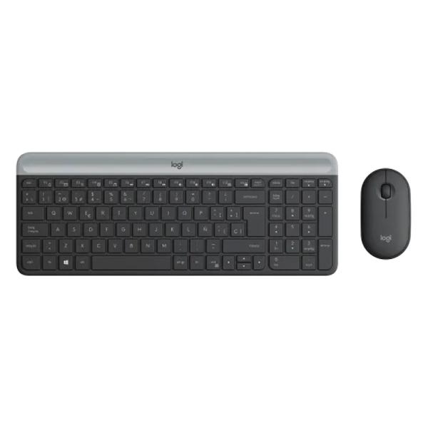 TECLADO Y MOUSE LOGITECH MK470 SLIM COMBO MEMBRANA INALÁMBRICO 2.4 GHZ ESPAÑOL