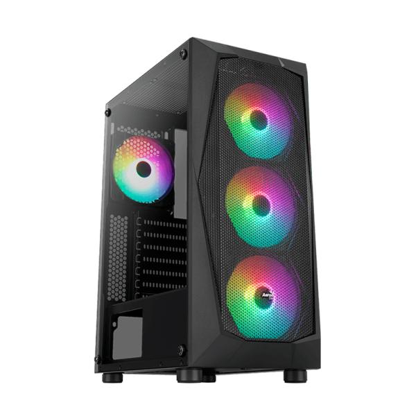 CASE GAMING RGB AEROCOOL FALCON G-BK-V2 MID TOWER VENTILADORES 4 DE 120MM CON