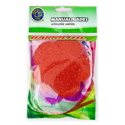 BARRILITO CALCOMANIA DE FOAMY FLOR FS003 CON PEGAMENTO 9.6 CM 10 PIEZAS 3
