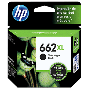 CARTUCHO DE TINTA HP 662XL NEGRO ORIGINAL ALTO RENDIMIENTO