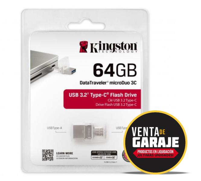 MEMORIA USB-C KINGSTON DATATRAVELER MICRO DUO 64GB USB 3.1