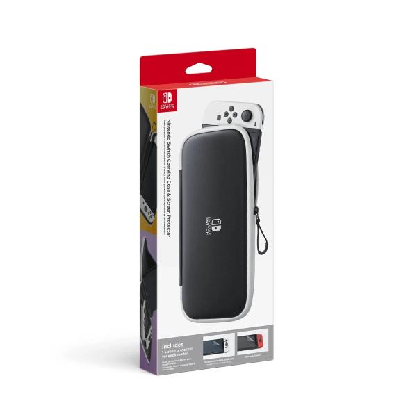 ESTUCHE DE VIAJE NINTENDO + 2 PROTECTORES DE PANTALLA COMPATIBLE CON SWITCH Y