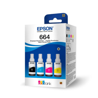 EPSON BOTELLA DE TINTA T664 PACK COMPLETO DE 4 COLORES NEGRO CIAN MAGENTA Y