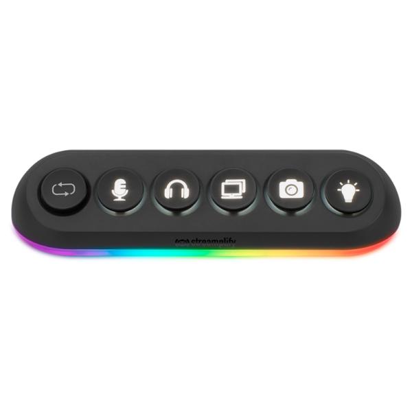 HUB STREAMPLIFY DECK 5 5 PUERTOS 4X USB 3.0 + 1X CARGA 2.0A RGB NEGRO