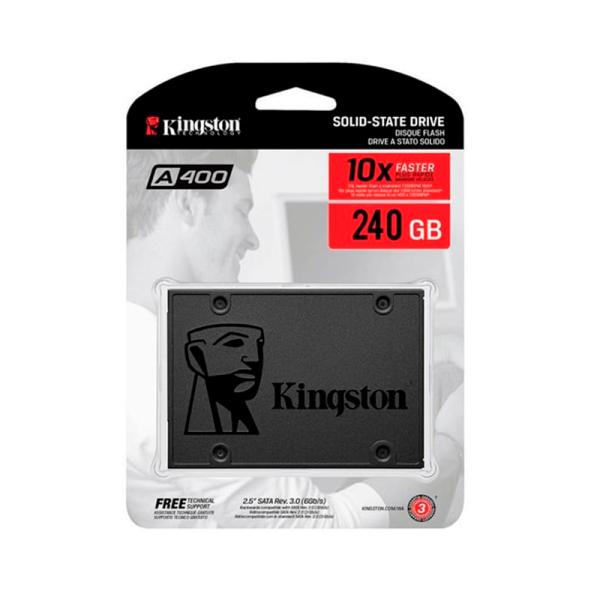 HD INTERNO SOLIDO 240GB KINGSTON A400 2.5 PULG SATA III 500MB/S / 350MB/S