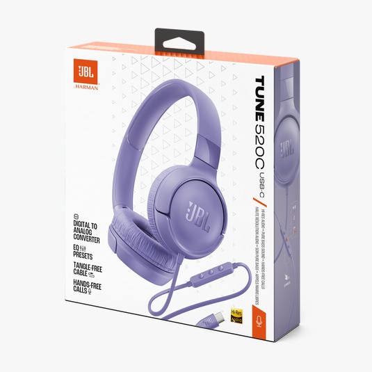 AUDIFONOS JBL TUNE 520C ON-EAR USB-C MORADO