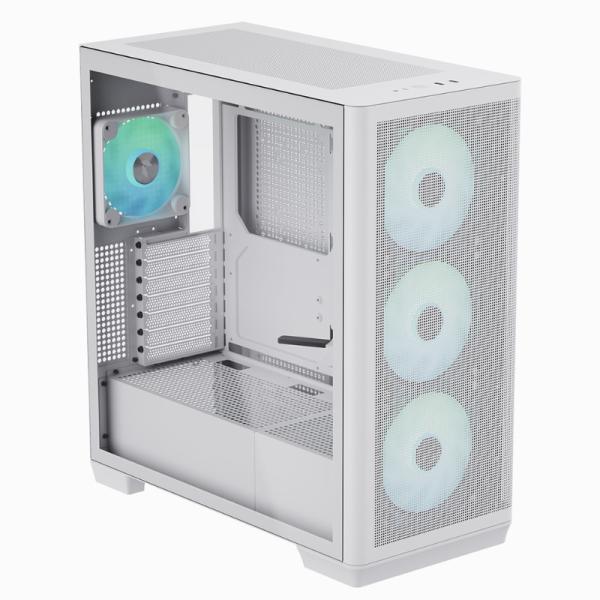 CASE RGB APNX C1-R-WT-V1 MID TOWER VENTILADORES 3 DE 140MM Y 1 DE 120MM CON