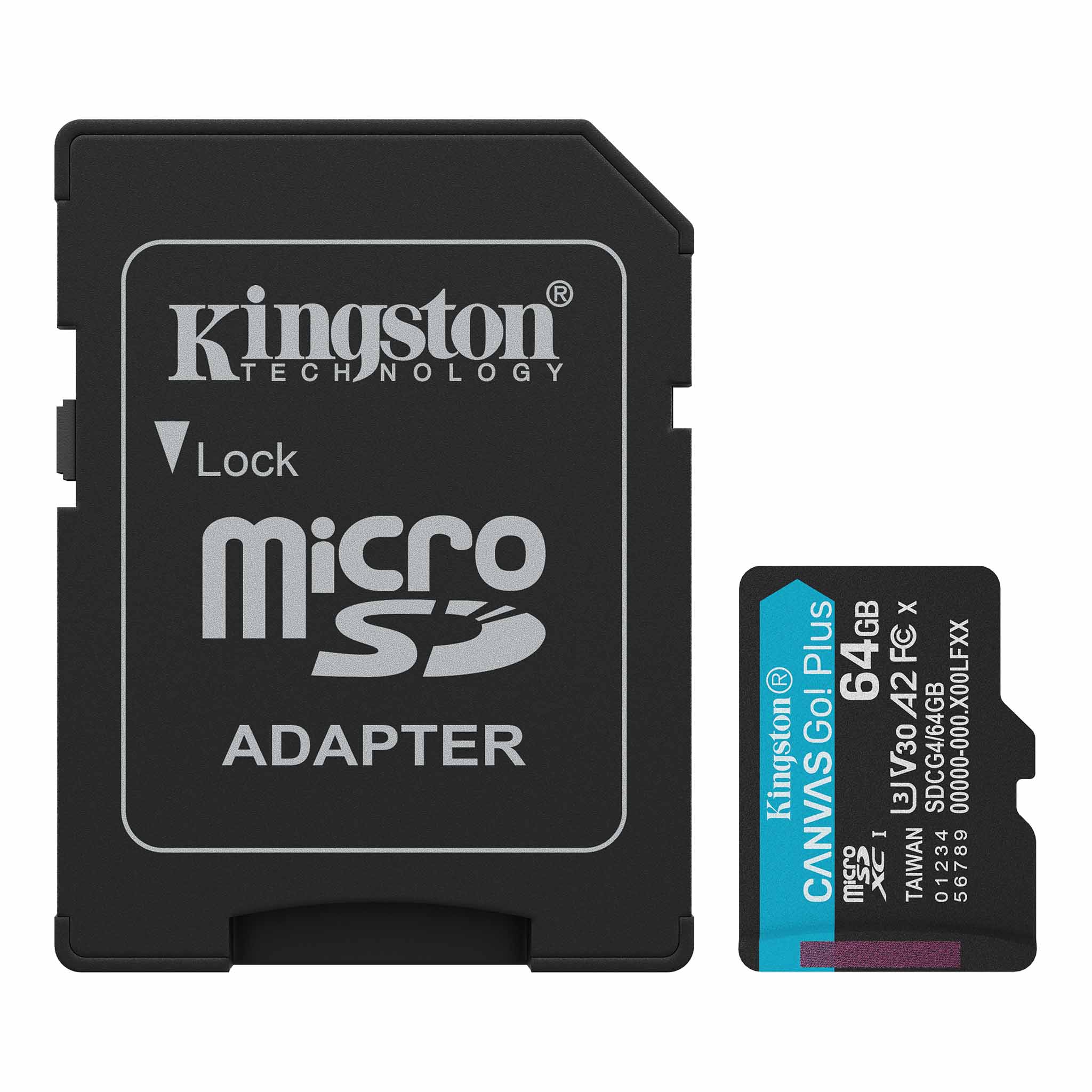 KINGSTON MEMORIA MICROSDXC 64 GB CANVAS GO PLUS GEN4 200MB/S A2 U3 V30 CARD +