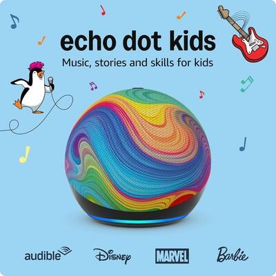 AMAZON ECHO DOT 5 KIDS EDITION RAINBOW SWIRL