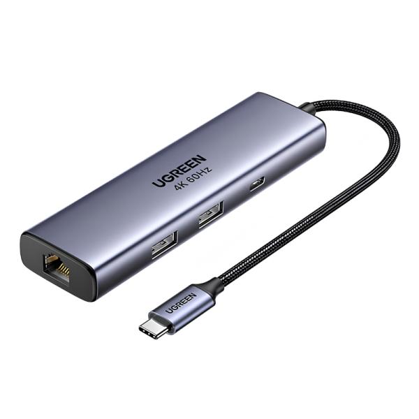 HUB UGREEN CM512 USB-C 6 EN 1 1 DISPLAYPORT 4K@60HZ / 2 USB-A / 1 USB-C DATA /