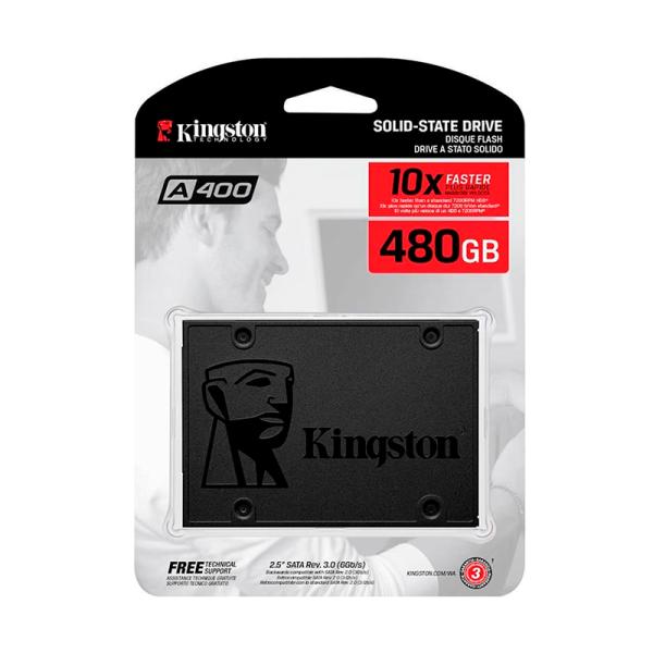 HD INTERNO SOLIDO 480GB KINGSTON A400 2.5 PULG SATA III 500MB/S / 450MB/S