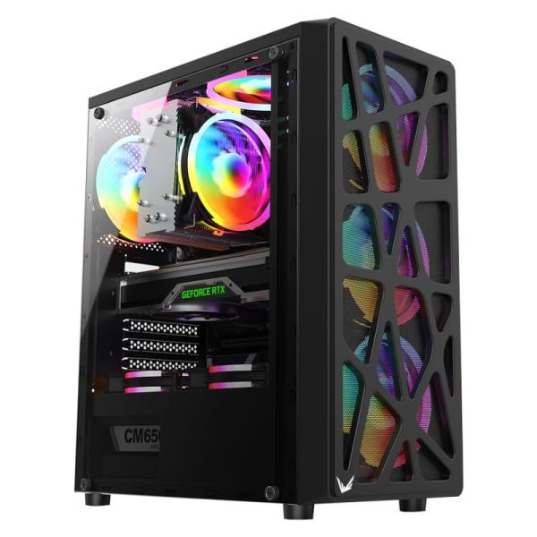 CASE RGB FORMULA V LINE MANA BLACK AR MID TOWER VENTILADORES 4 DE 120MM CON