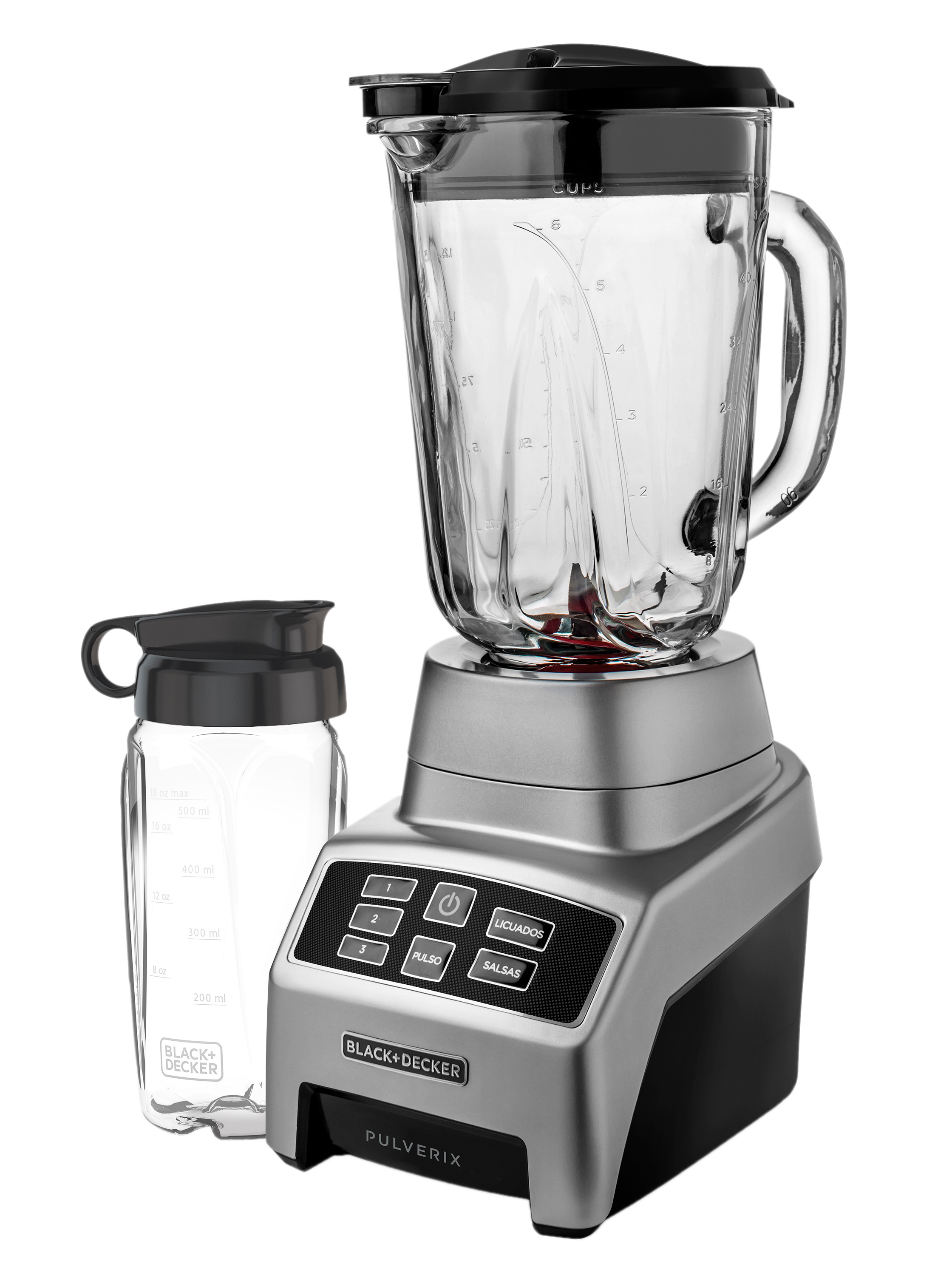 BLACK + DECKER LICUADORA 3 VELOC VRIDRIO 1.5L 700W + VASO PERSONAL GRIS -