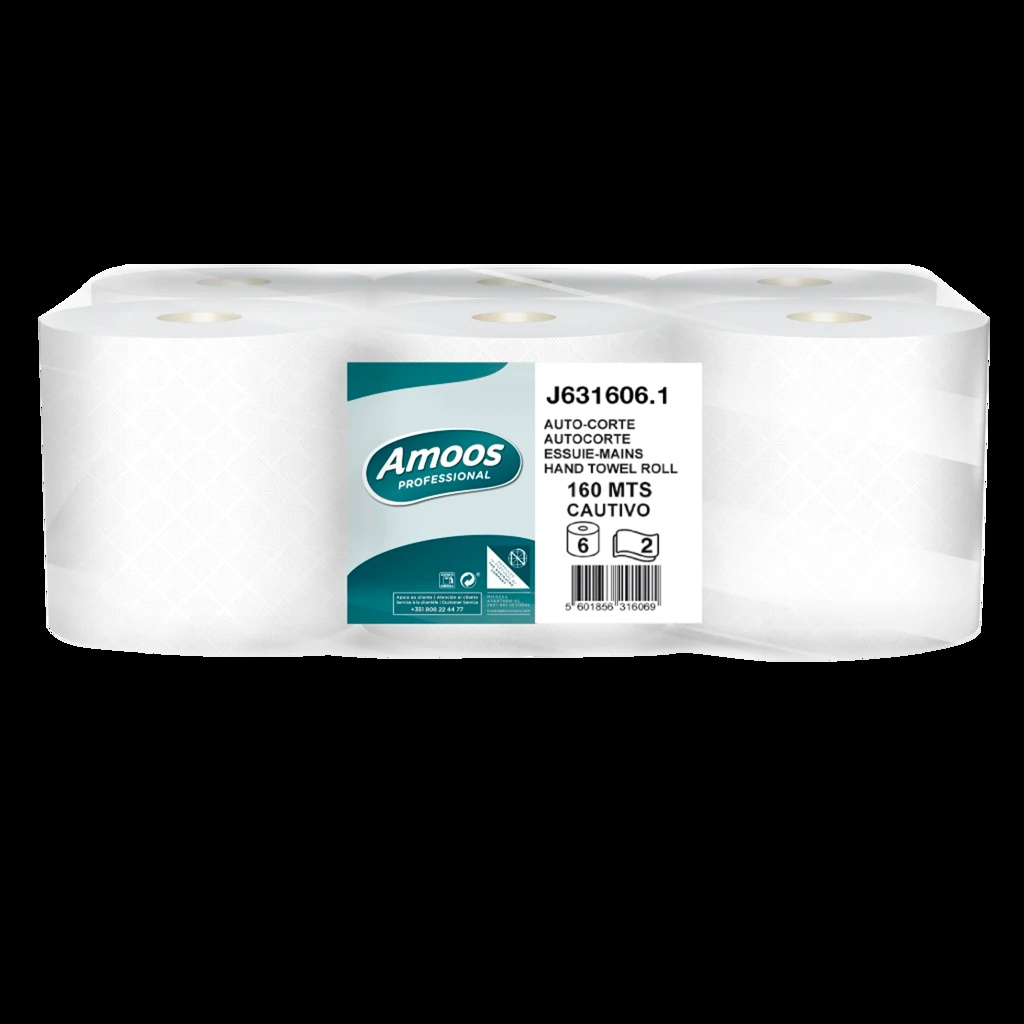 AMOOS TOALLA DE MANOS 160 MTS DOBLE HOJA PK 6 ROLLOS J631606.2