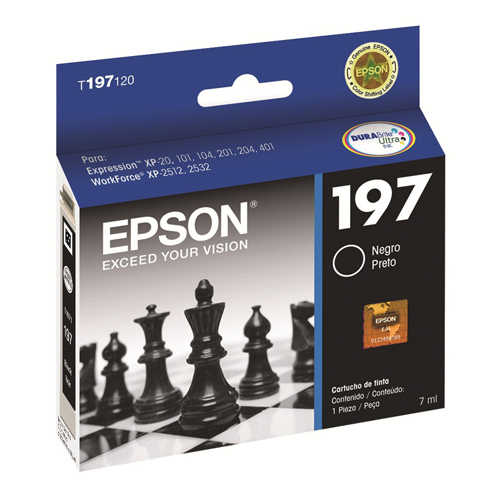 EPSON CARTUCHO NEGRO T197120-AL PARA XP-101/201/211/401 WORKFORCE WF2512/WF2532