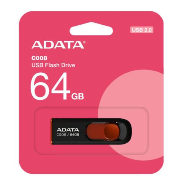 MEMORIA USB 64GB ADATA AC008 USB-A 2.0 AC008-64G-RKD