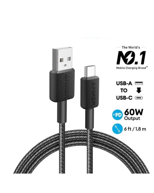 ANKER CABLE 322 POWERLINE II, USB-C TO USB-A, 6FT, A81H6H11