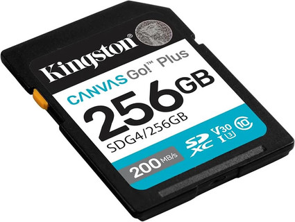 KINGSTON MEMORIA SDXC 256GB CANVAS GO PLUS GEN 4 200 MB/S PARA CAMARAS Y VIDEO