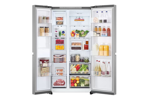 LG REFRIGERADOR SIDE BY SIDE 25 PIES COLOR PLATEADO VS25BJNK