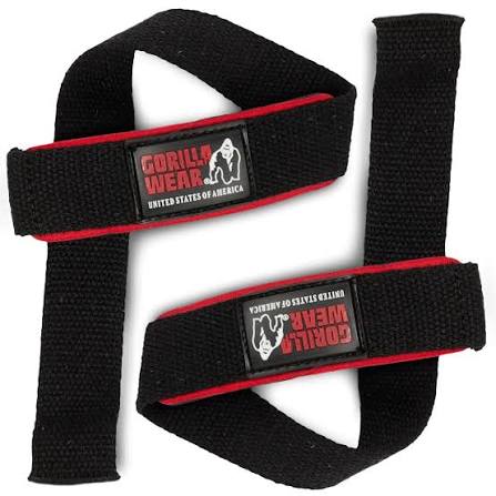 GW PADDED LIFTING STRAPS - BLACK/RED