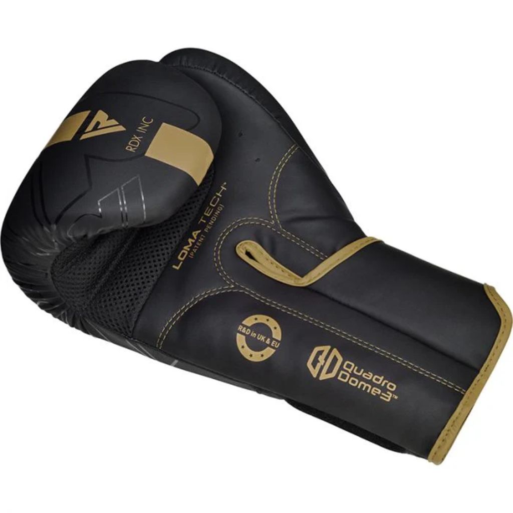 RDX F6 KARA BOXING TRAINING GLOVES - BLACK/GOLD - 14OZ