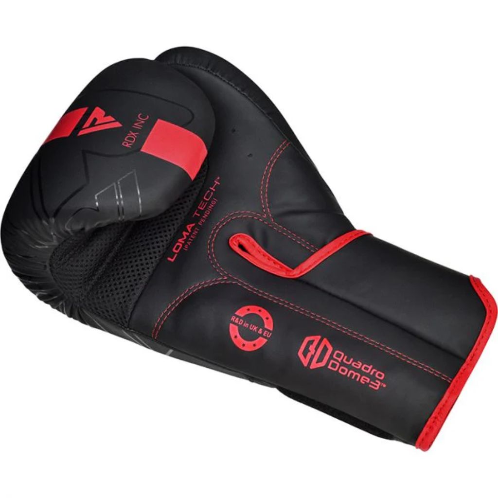 RDX F6 KARA BOXING TRAINING GLOVES - BLACK/RED - 16OZ