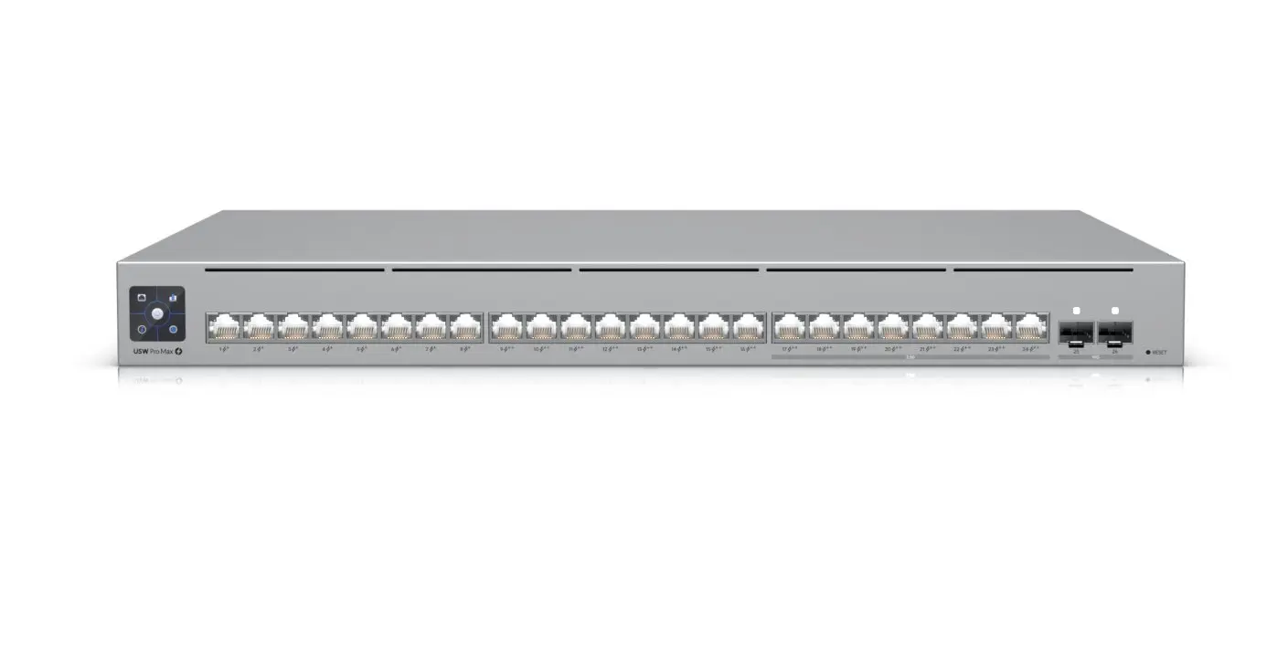 UNIFI SWITCH PRO MAX 24 POE, 24 PUERTOS (8 PUERTOS POE++ 2.5 GBE Y 16 PUERTOS